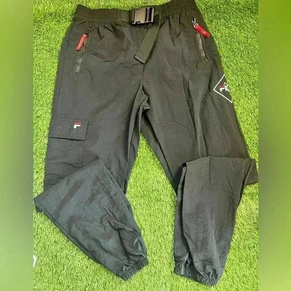 FILA vintage belted high waist pants black Women S RARE #RARE #vintage #90s#fila - Picture 1 of 5